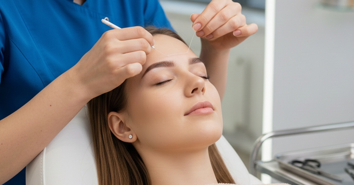 Diseño y depilación de cejas con hilo en Madrid