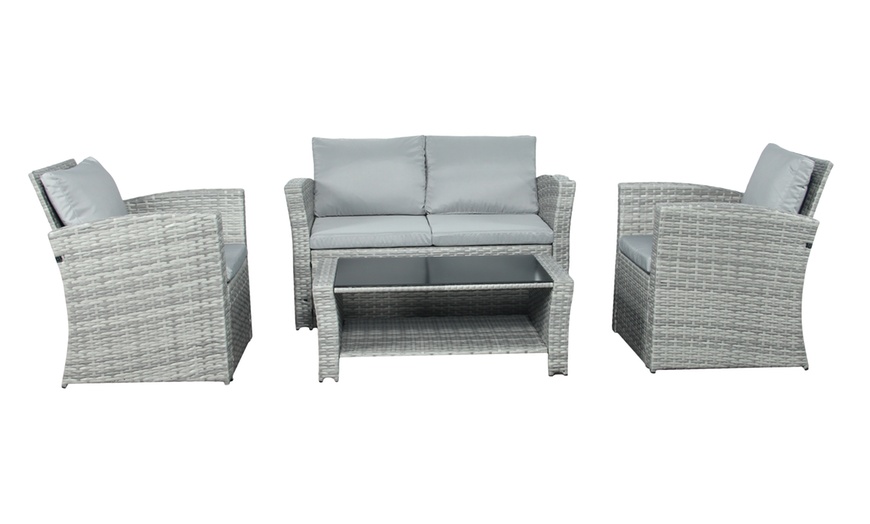 Image 3: Wilmslow Four-Seater Rattan Sofa Lounge Set