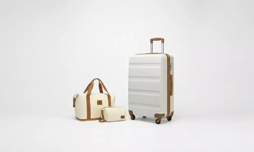 Monaco Hardshell Luggage with Travel Accessories Set - Durable ABS Suitcases with TSA Locks