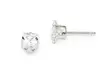 Paris Jewelry 925 Sterling Silver 5mm Square Cubic Zirconia Stud Earrings - Second Medium