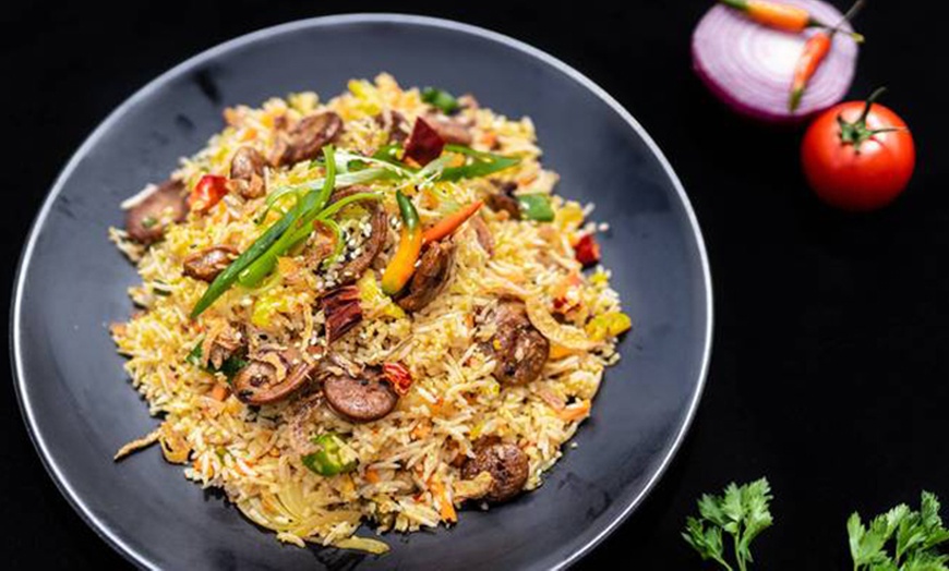 Image 3: Solo, Duo, Family, or Group Banquet Special: Fried Rice and Drinks