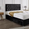 Image 3: Chesterfield Crushed Velvet Divan Bed with Memory Foam Mattress
