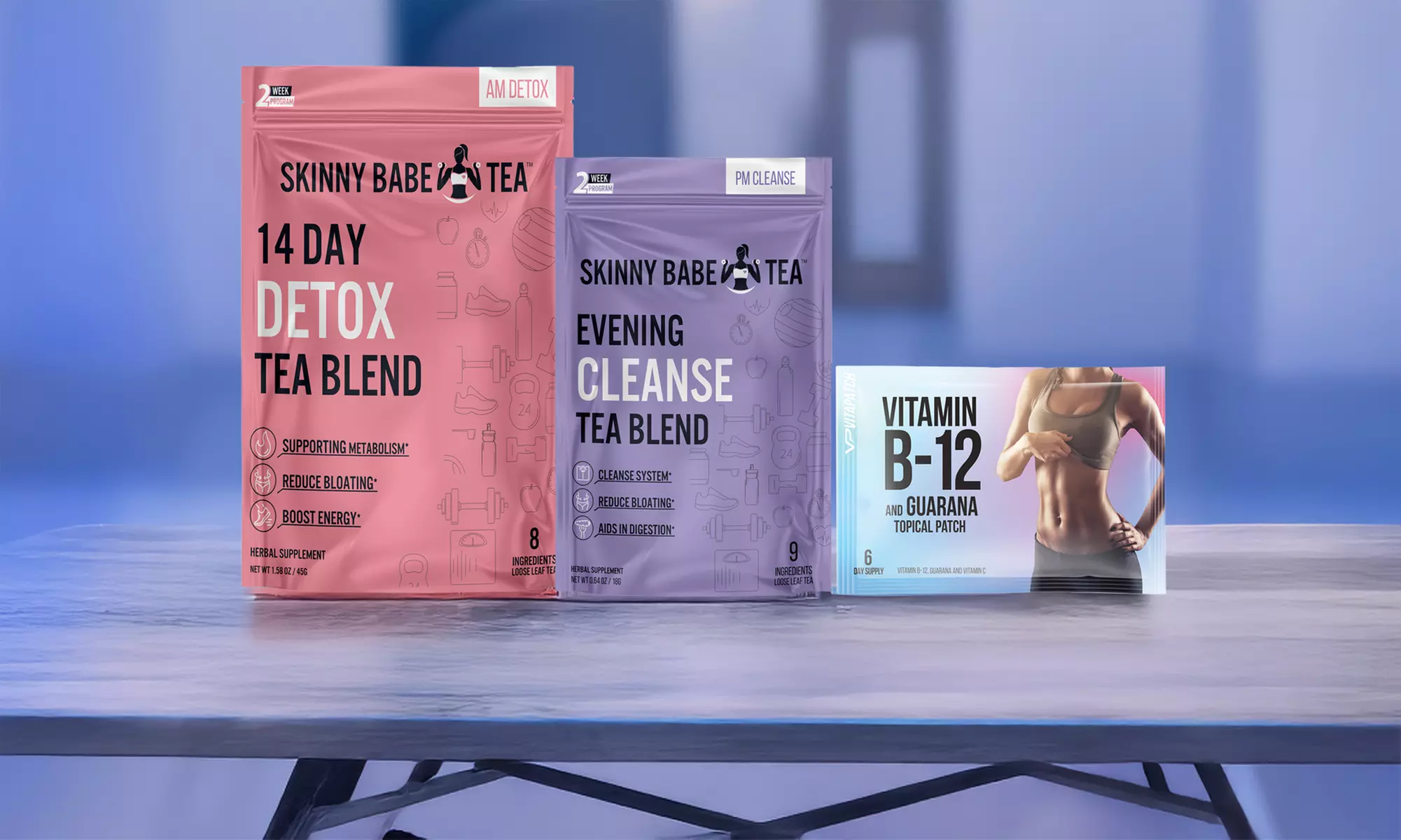 Skinny Babe Detox AM/PM Tea and Vitamin B12 Patch (3-Pack)