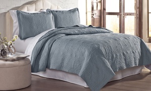 Solid Embroidered Quilt Sets (2- or 3-Piece) | Groupon