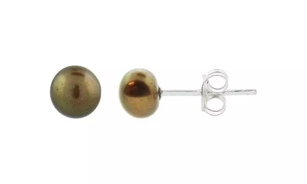 5 Pair Multi Color Freshwater Pearl Stud Earring Set