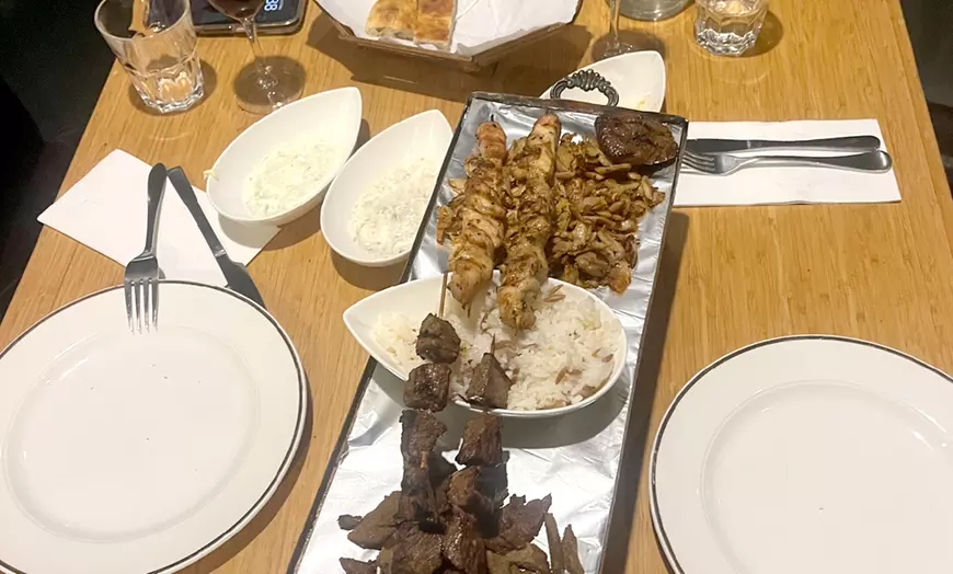 Image 2: Ultimate Sharing Feast: Meter-Long Mixed Grill, Dips, Salad & Wine for Two at Achelya - Up to 30%