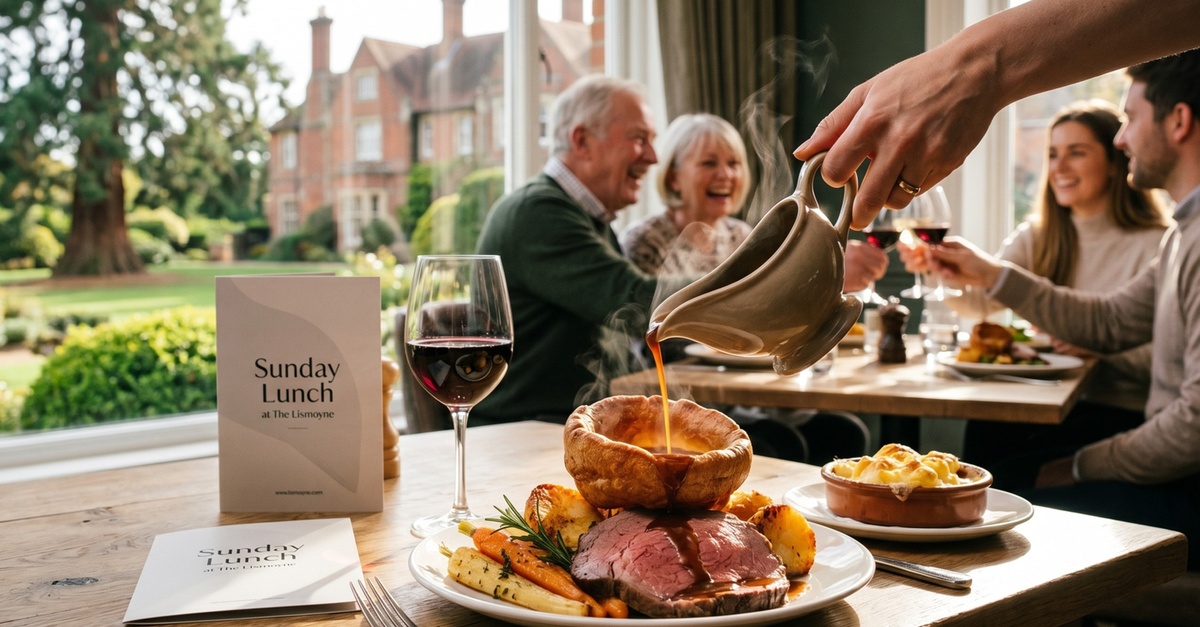 Sunday Roast with Wine for Two, Three, or Four People at Groupon