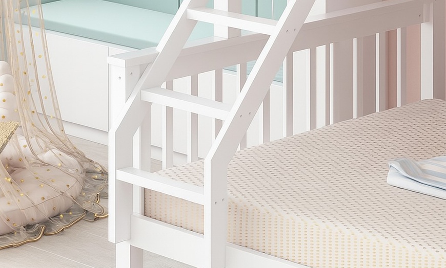 Image 2: Kids' Solid Pine Wooden Bunk Bed
