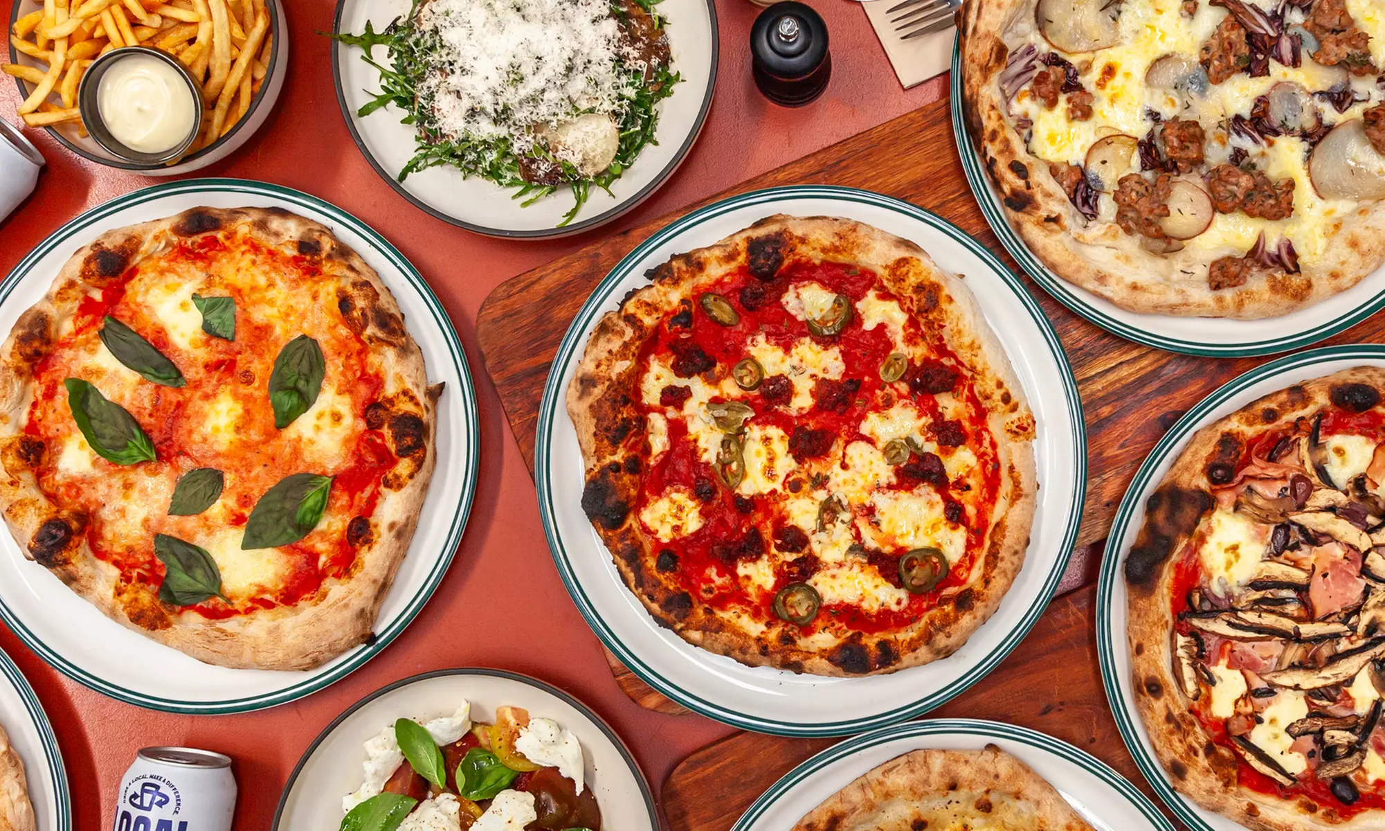 Enjoy a pizza and pint with sides for Two or Four at Local Brewing Co