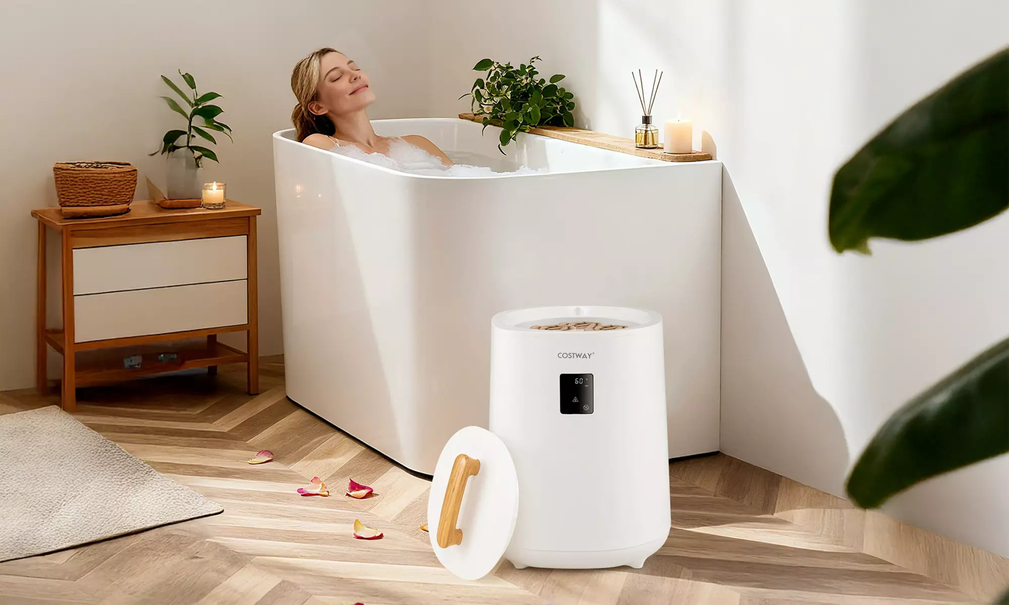 Costway 18 L Towel Warmer for Bathroom Luxury Towel Heater with LED Display