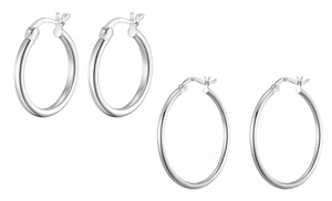 One or Two Pairs of Philip Jones 925 Sterling Silver Hoop Earrings