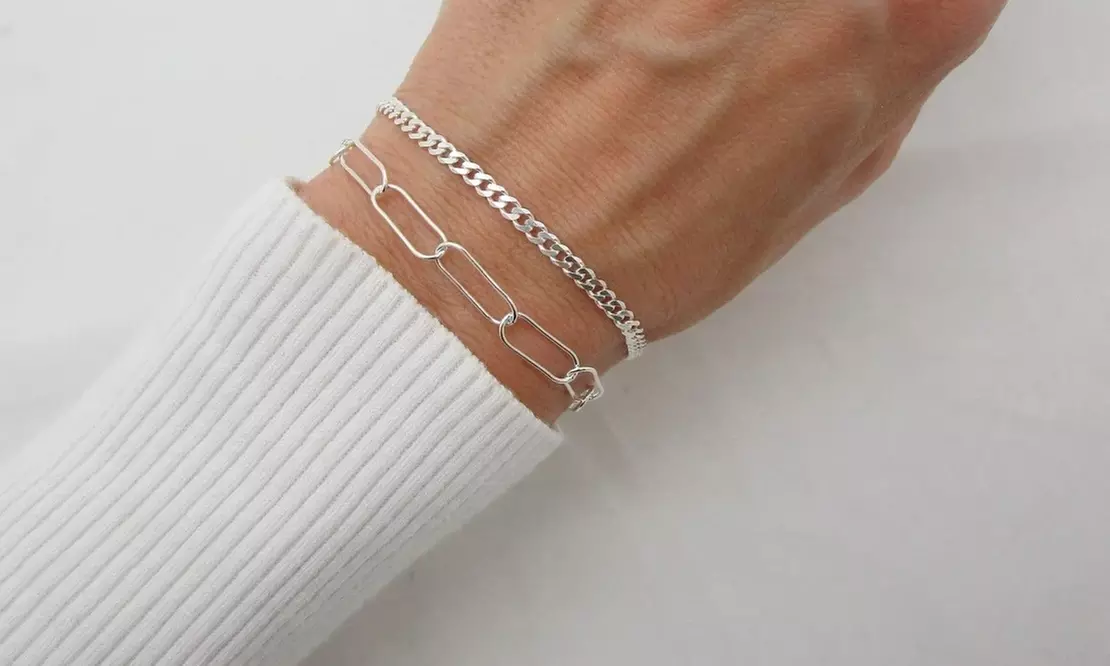 Italian 925 Sterling Silver Curb Bracelet In 7 or 8 Inch Made In Italy