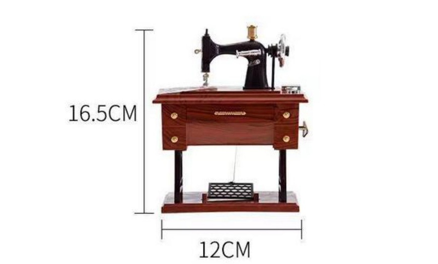 Image 5: Vintage Simulated Small Sewing Machine Model Music Box