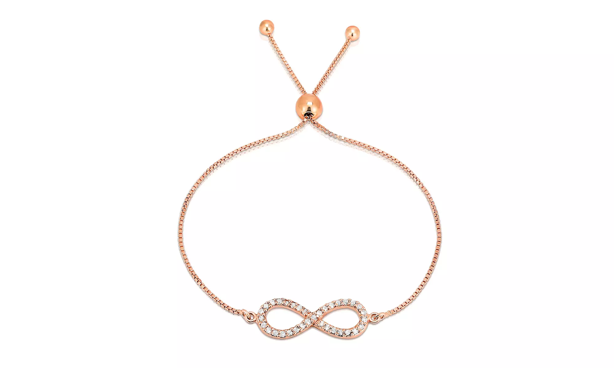 Sterling Silver Adjustable Infinity Bracelet Made with Crystals From Swarovski 