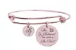 She Believed She Could Cubic Zirconia Accent Initial Bangle by Pink Box - Second Medium