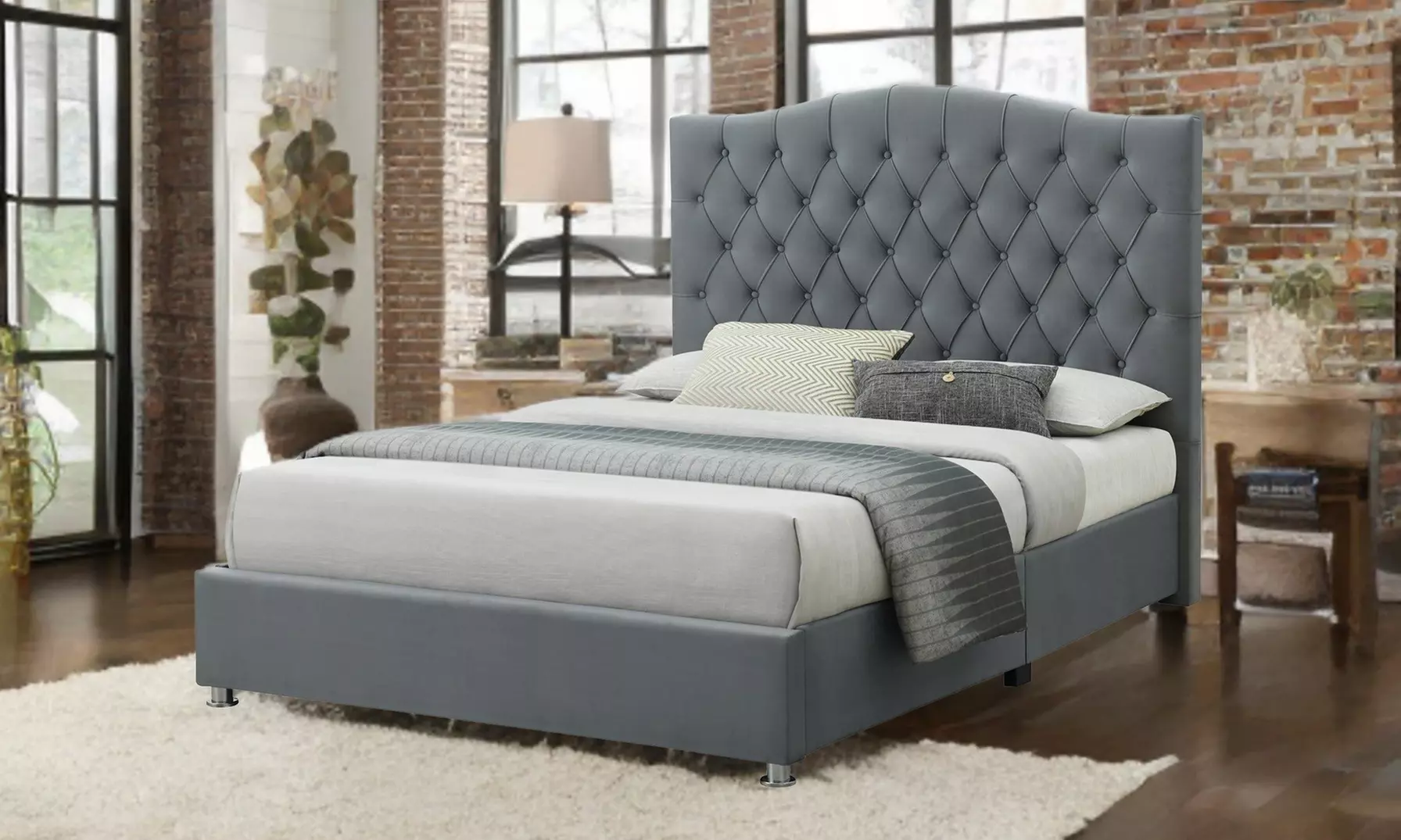 Sareer Furniture Felix Upholstered Bed Frame with Optional Mattress
