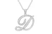 Script Initial Pendant Necklaces in Sterling Silver - Second Medium