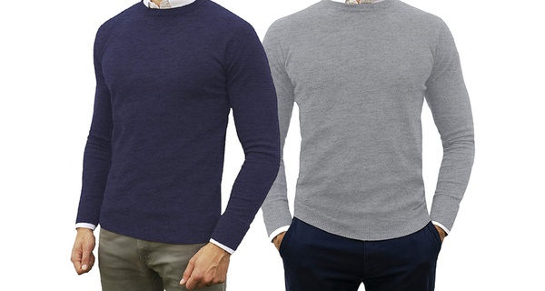 Set di 2 maglioncini girocollo in cashmere e lana