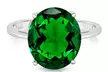 5.00 CTTW Emerald Oval Cut Sterling Silver Ring - Second Medium