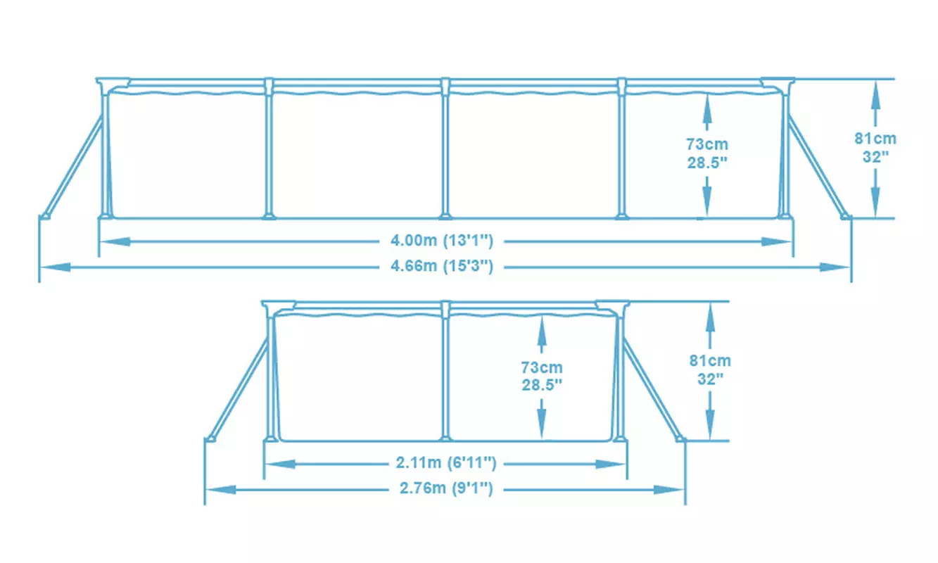 Bestway Frame-Pool „Family Splash“ in Blau, 400 x 211 x 81 cm - Second Medium