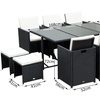 Image 10: 10 Seater Outsunny Rattan-Effect Patio Dining Set with Glass-Top Table