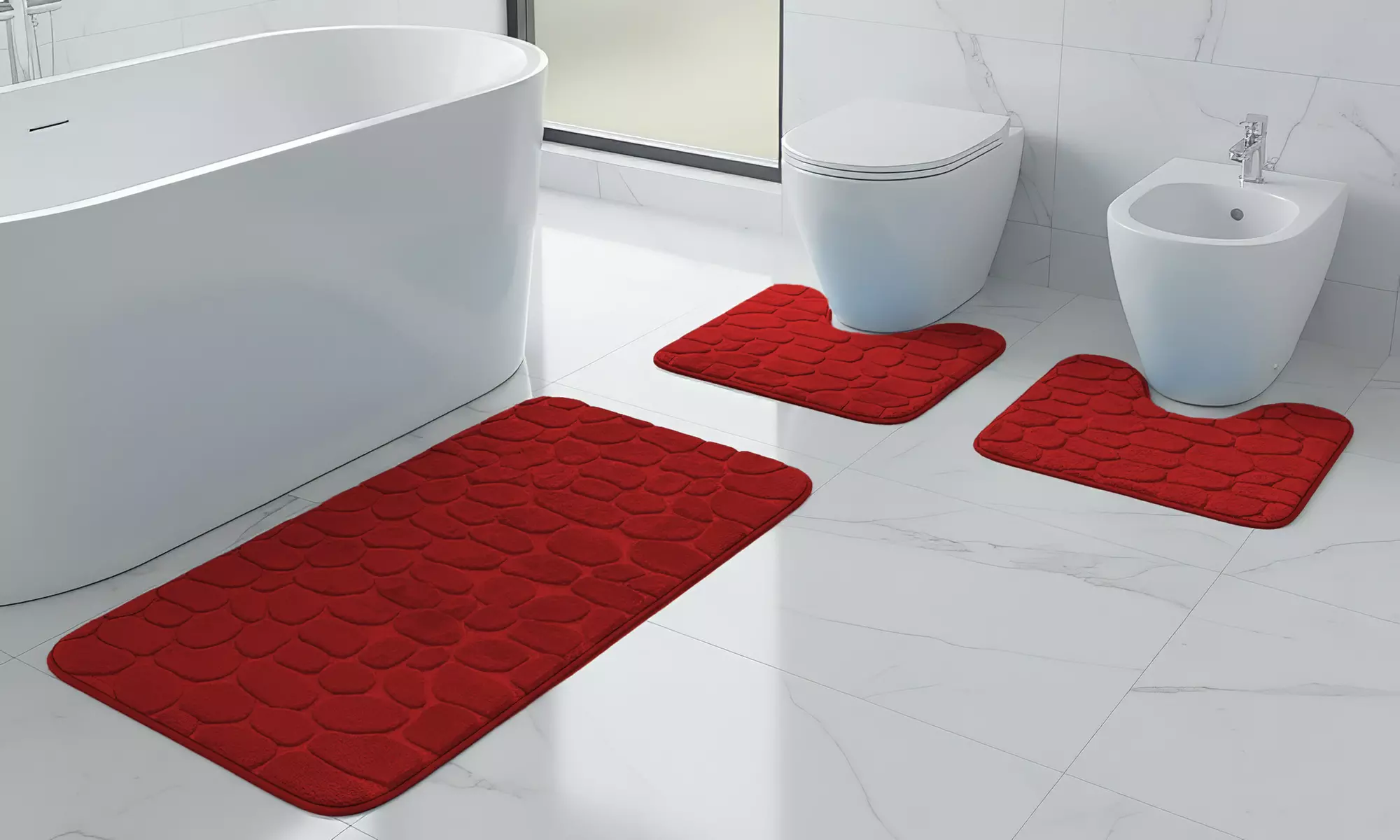 3er-Set Memory-Schaum-Badematten