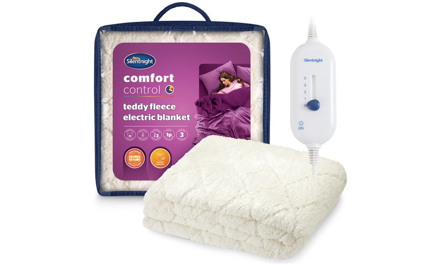 Image 1: Silentnight Cosy Teddy Fleece Electric Blanket