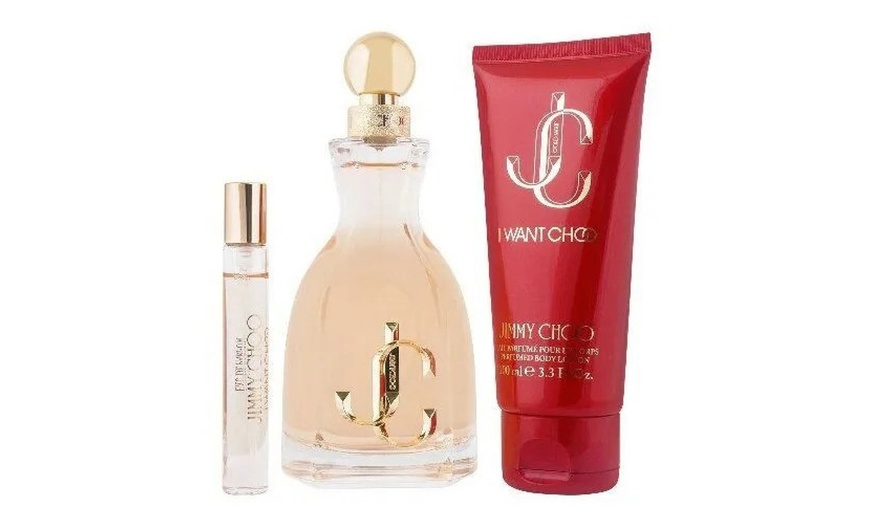 Image 2: Jimmy Choo I Want Choo Gift Set; EDP 100ml, 7.5ml & Body Lotion 100ml