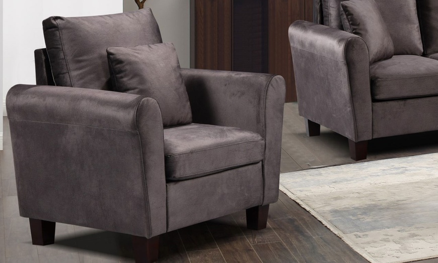 Image 16: Tivette Brushed Velvet Sofa Set 