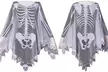 Halloween Costume White Lace Skeleton Poncho for Women - Second Medium