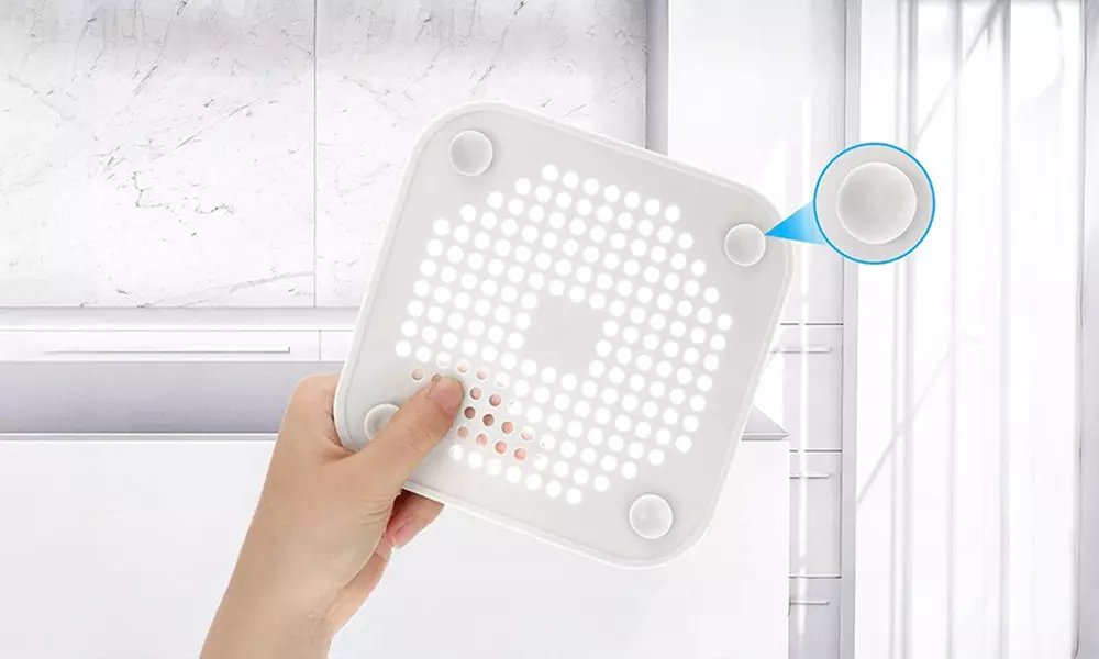 2 Pack Drain Hair Catcher Square Hair Drain Cover with Suction Cup