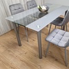 Image 37: Glass Dining Table Set with Chair Options