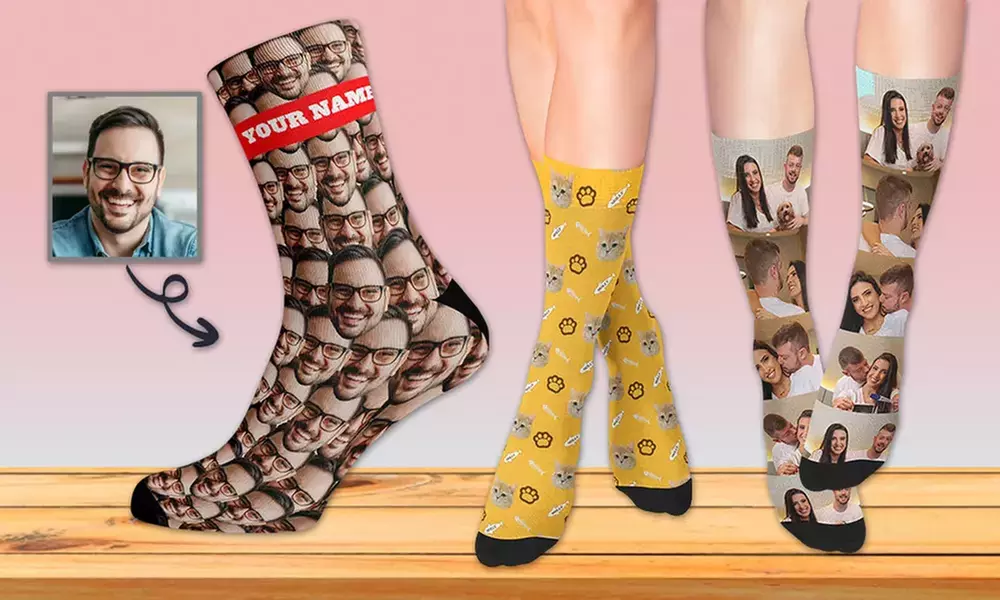 Custom Photo Socks from Justyling — Perfect Graduation Gift (Up to 81% Off)