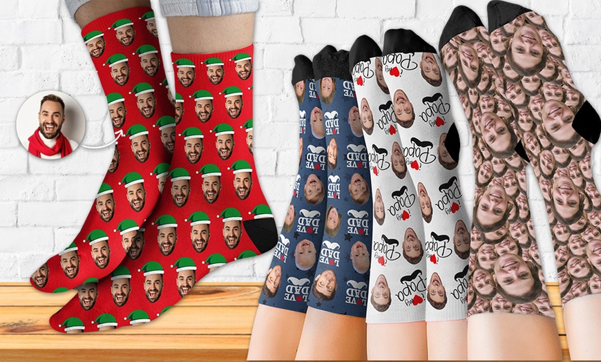 Image 4: Custom Photo Socks from Justyling — Perfect Gift  (Up to 83% Off)