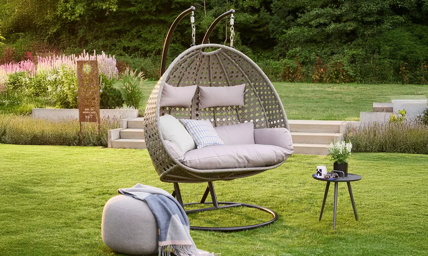 Home Deluxe Polyrattan-Hängesessel TWIN