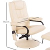 Image 6: HOMCOM Recliner Massage Chair with Footstool