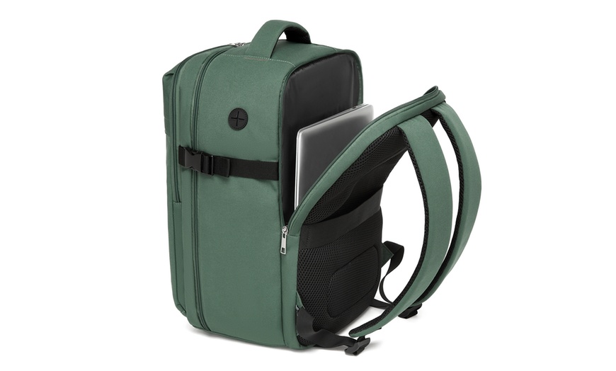 Image 23: Kono 20L Cabin Backpack with Red Trim for 15.6” Laptop Travel Daypack