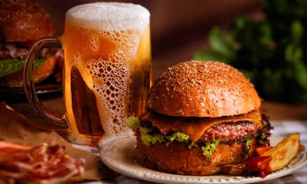 One Person: BBQ Brisket Cheeseburger or Smoked Chicken Burger with a Beer - The Lot - Smokehouse & Beer Garden