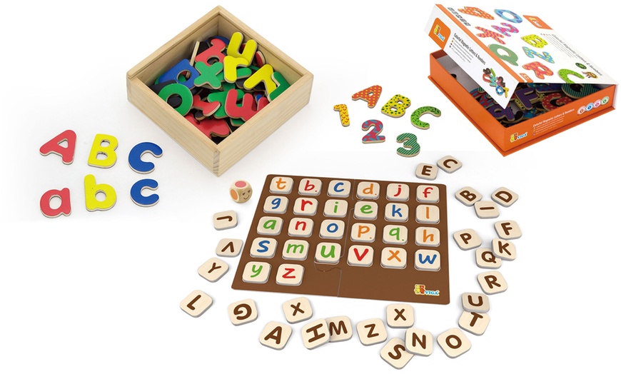 Image 1: Viga Magnetic Letters and Numbers