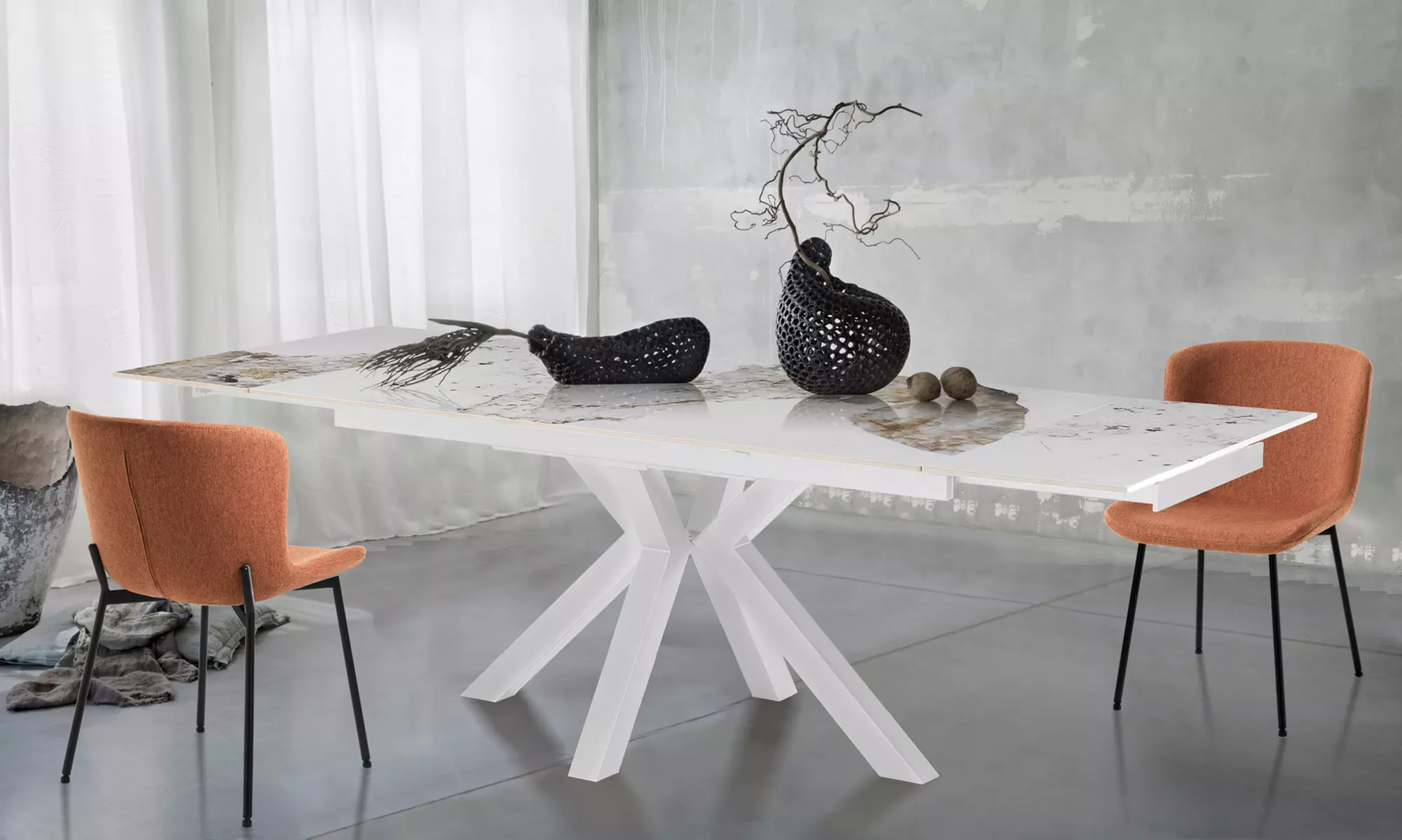 Tomasucci ausziehbarer Esstisch Hut, Jorum oder Tychi Onice White