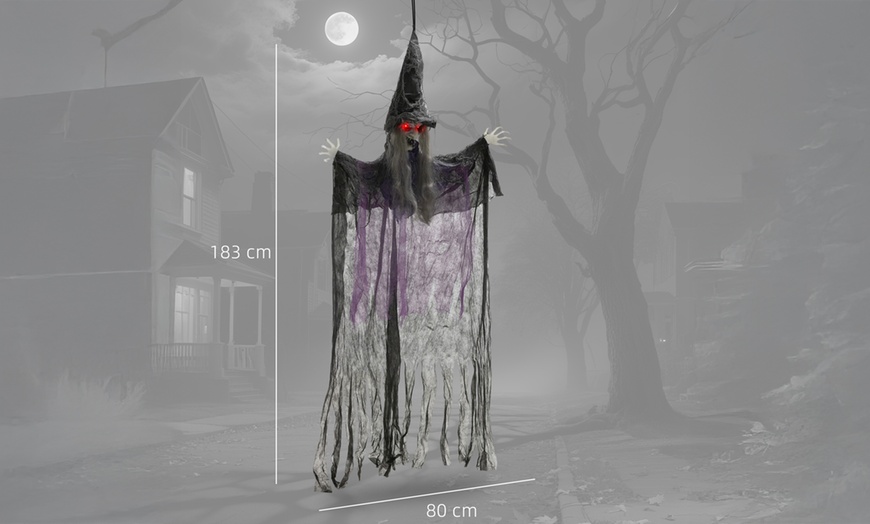 Image 38: Outsunny Voice Activated Halloween Animatronics Witch
