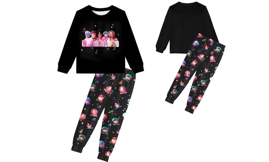 Image 3: Langarm-Pyjama-Set für Kinder mit Hose und Oberteil im K-Pop-Design