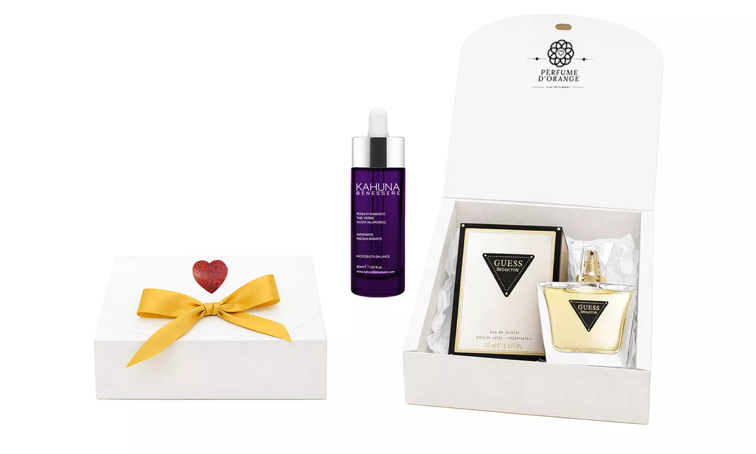Guess Seductive EDT 75 ml + Kahuna Benessere Serum mit Hyaluronsäure 30 ml in dekorativer Geschenkbox für Damen - Second Medium
