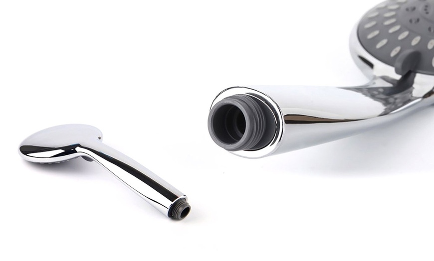 Image 5: Stainless Steel Ultra Luxury Powerful Handheld Shower 5 Spray Setting Controller