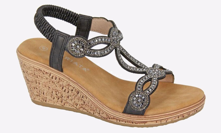 Image 1: Cipriata Ora Women's Jewelled Wedge Sandal 
