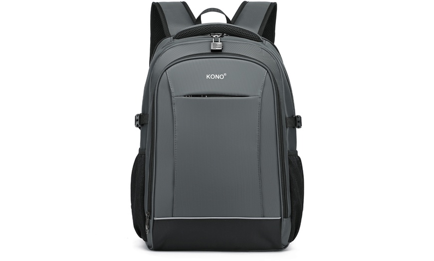 Image 38: KONO Travel Backpack Business Bag with USB Port and Laptop Compartment
