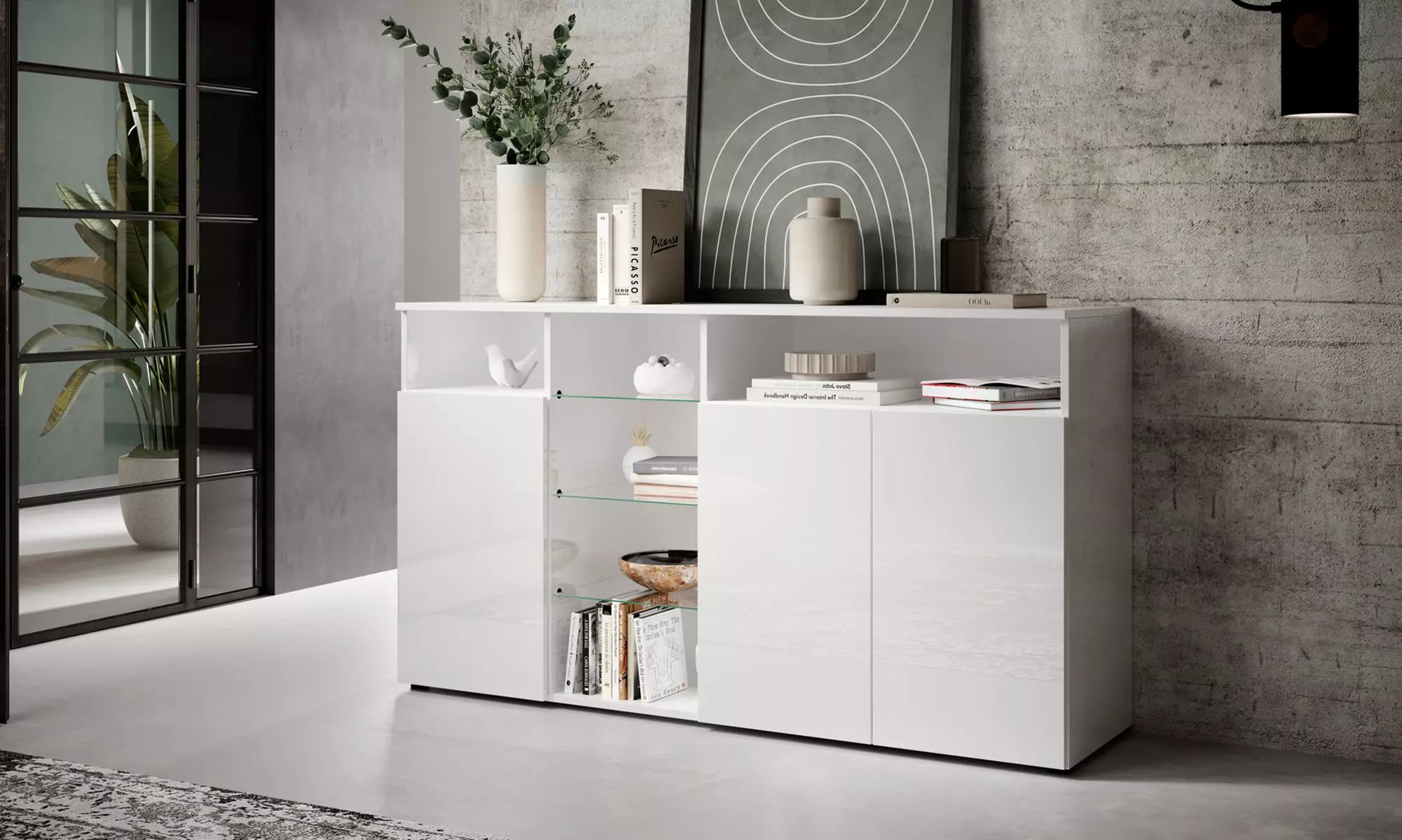 Buffet "Clark" avec éclairage LED, couleur au choix, livraison offerte - Primary Image