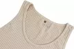 Women's Maternity Henley Tank Top - Split Side Knit Sleeveless Shirt- Neutral Beige Color - Second Medium