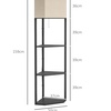 Image 24: HOMCOM Corner Floor Lamp with Shelves