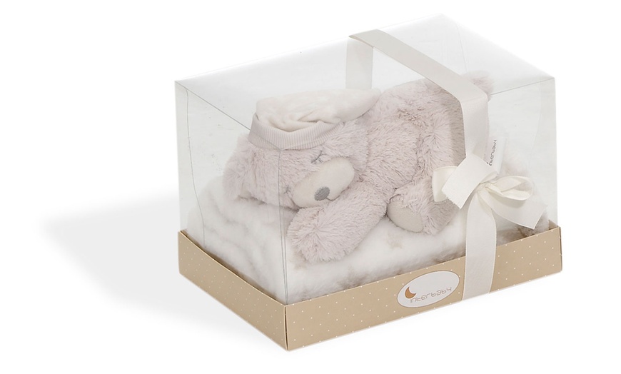 Image 5: Baby Blanket with Bear Plush Toy